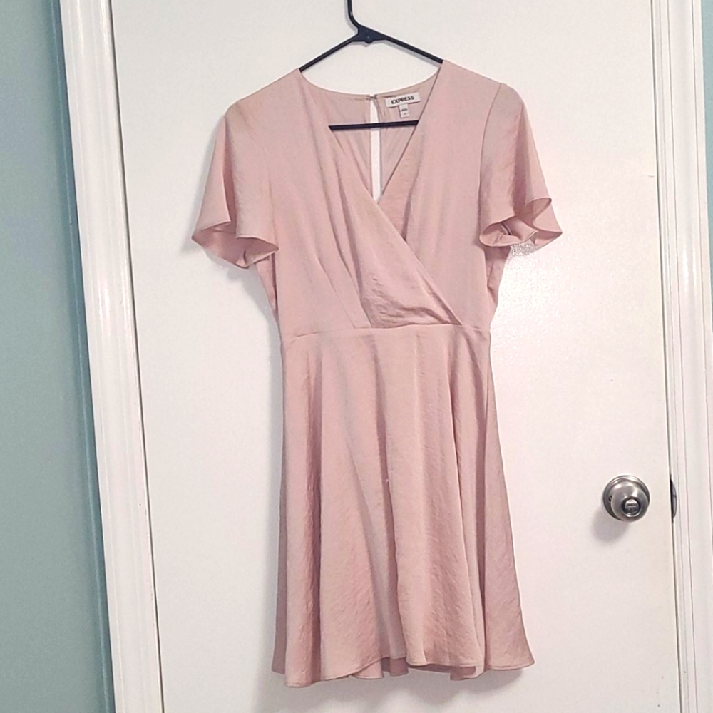 Pink satin mini dress